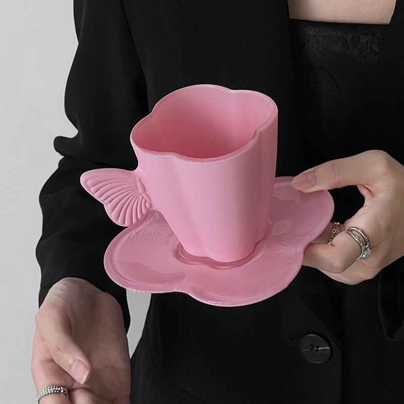 Butterfly Four-Leaf Clover Glass