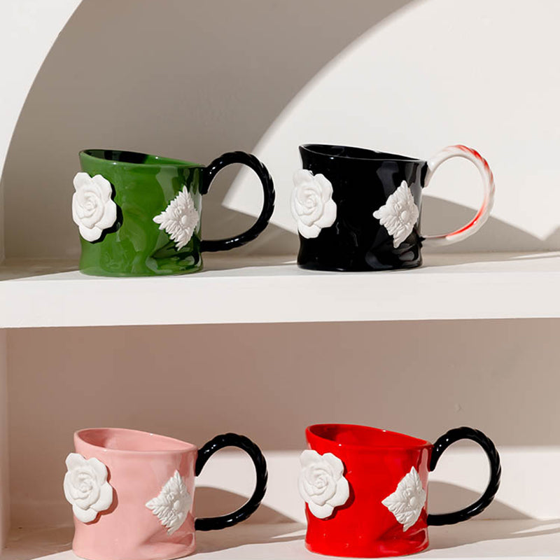 Embossed Rose Mug