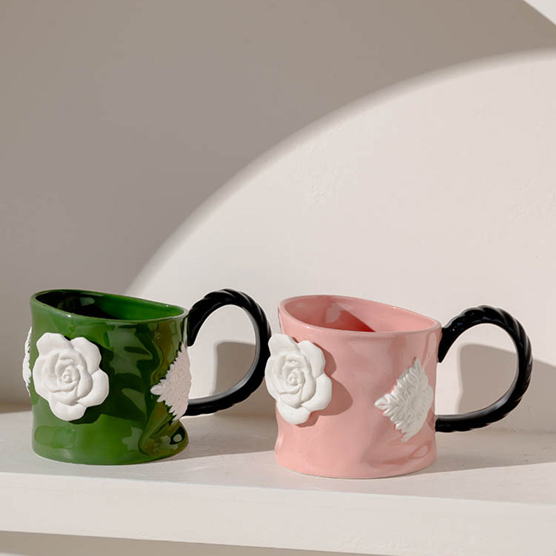 Embossed Rose Mug