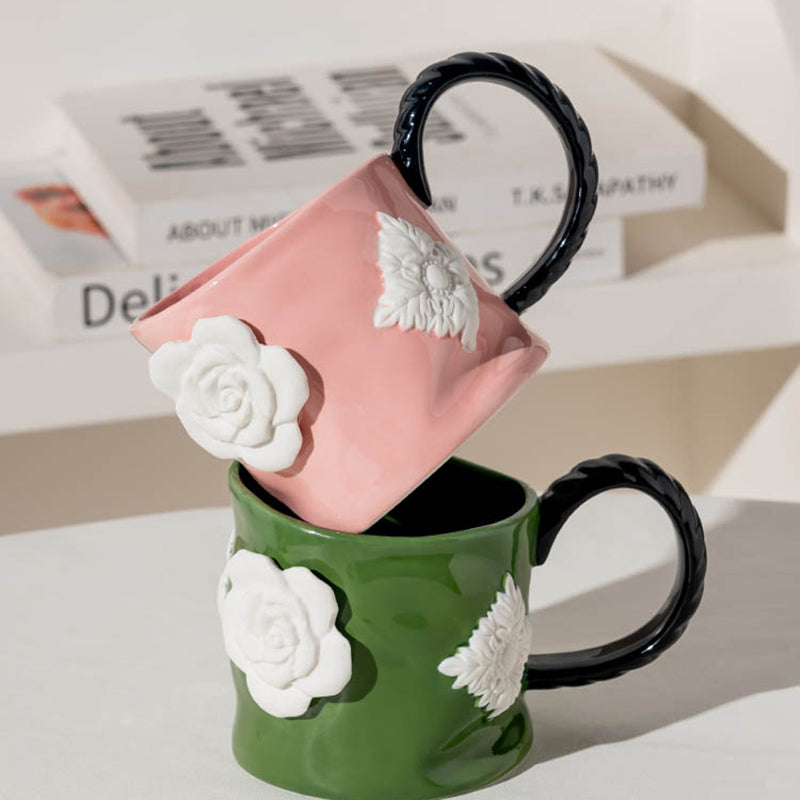 Embossed Rose Mug
