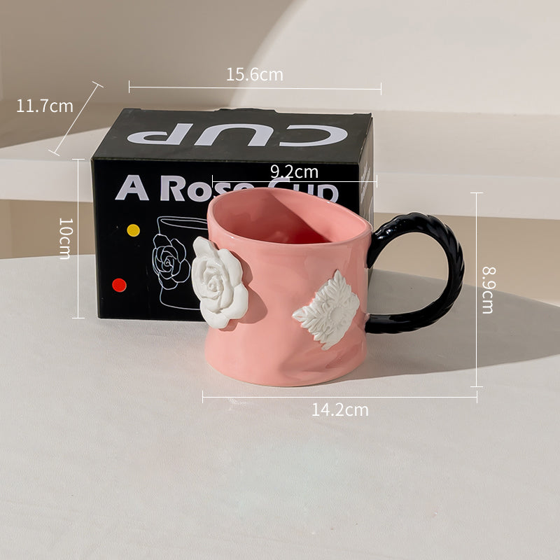 Embossed Rose Mug