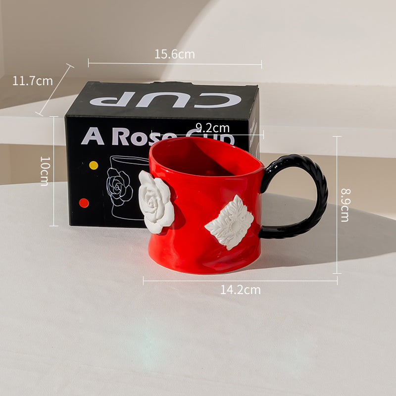 Embossed Rose Mug