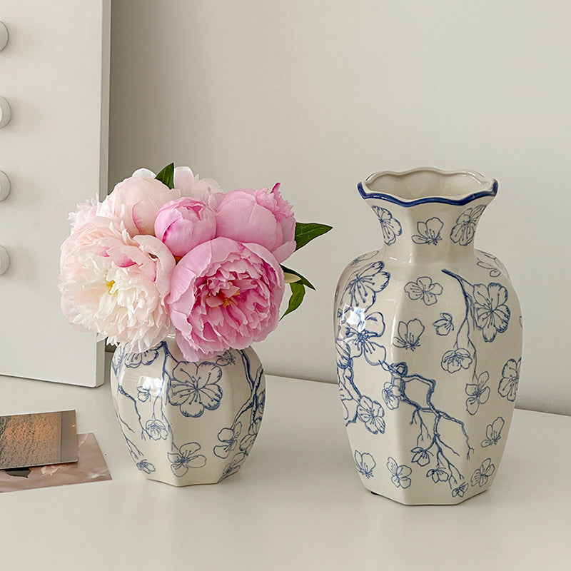 Vintage Print Ceramic Vase