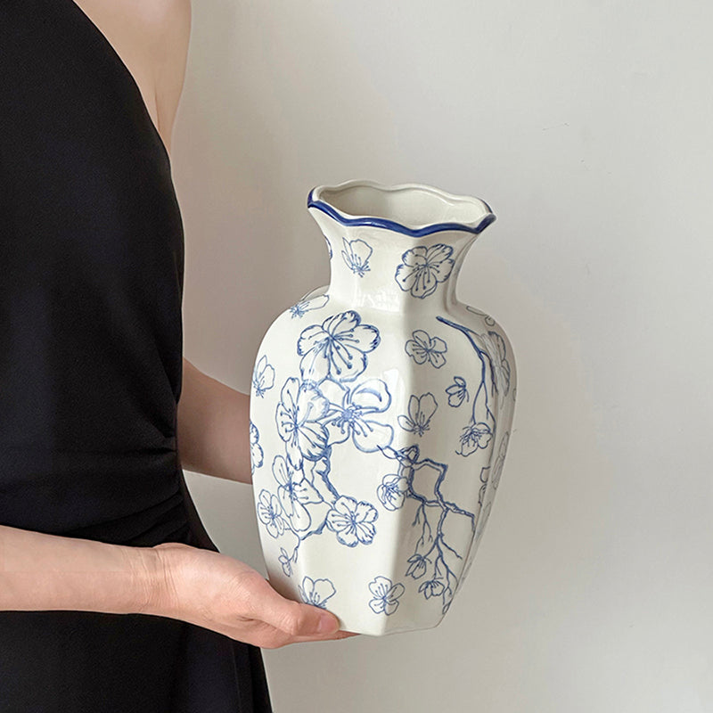 Vintage Print Ceramic Vase