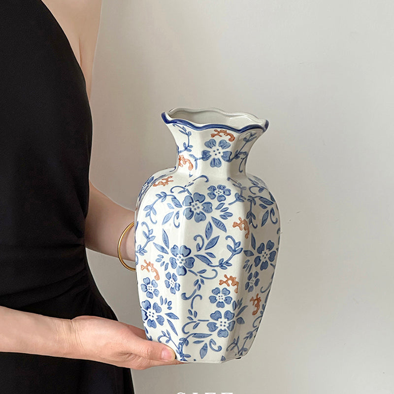 Vintage Print Ceramic Vase