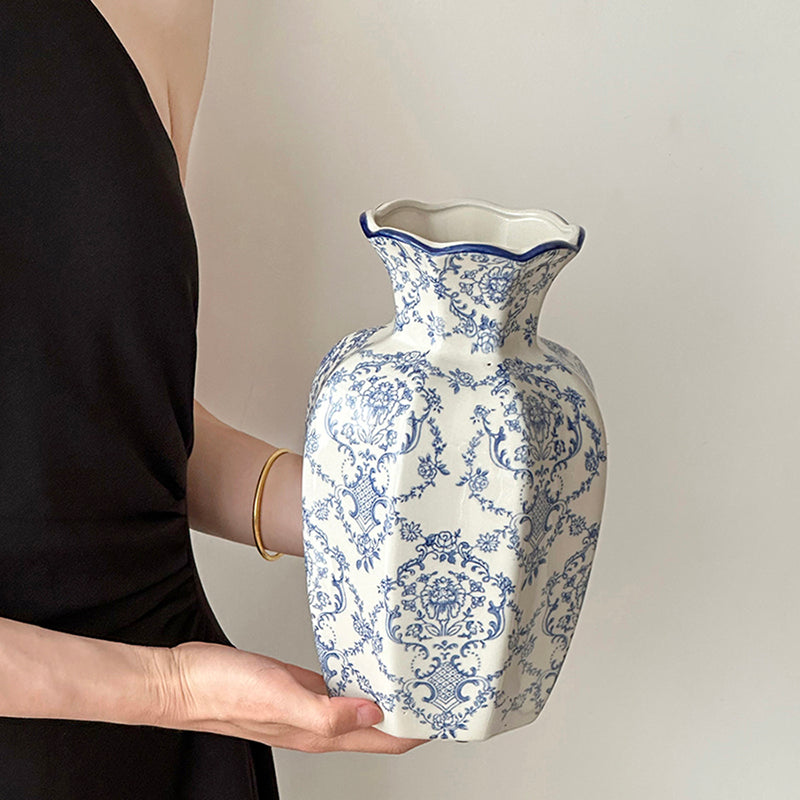 Vintage Print Ceramic Vase