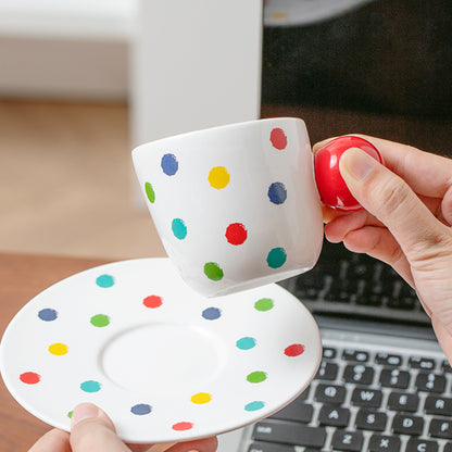 Bevel Polka Dot Ceramic Cup