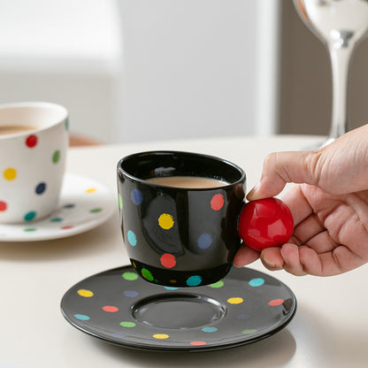 Bevel Polka Dot Ceramic Cup