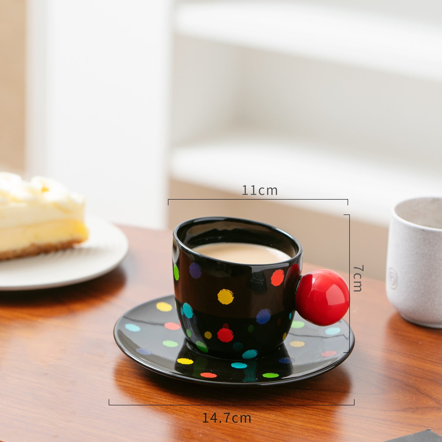 Bevel Polka Dot Ceramic Cup