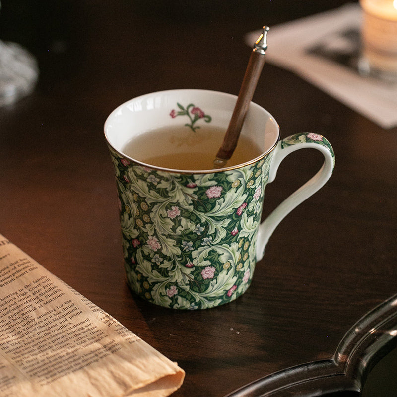 French Foreign Style Floral Bone Mug