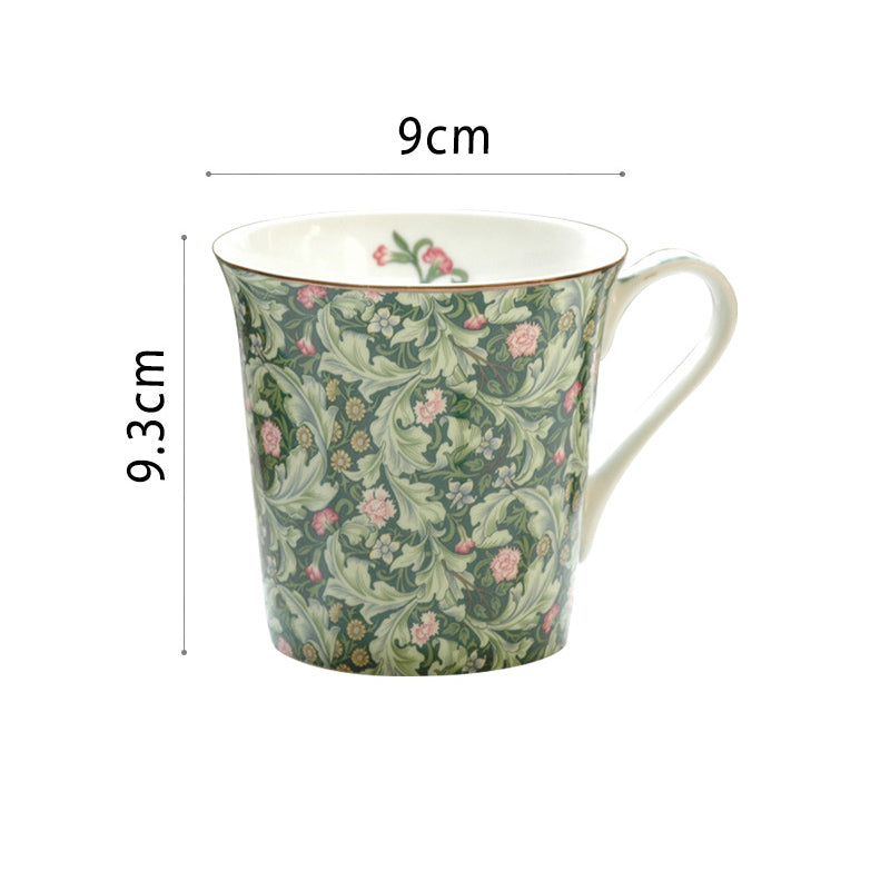 French Foreign Style Floral Bone Mug