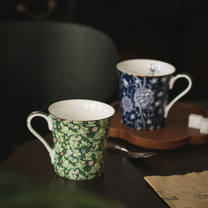 French Foreign Style Floral Bone Mug