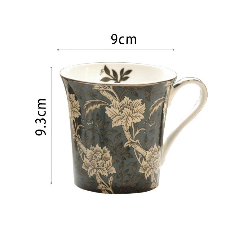 French Foreign Style Floral Bone Mug