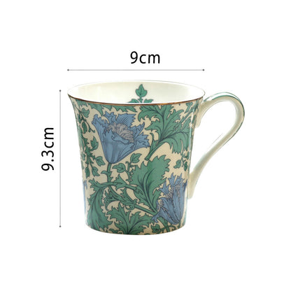 French Foreign Style Floral Bone Mug