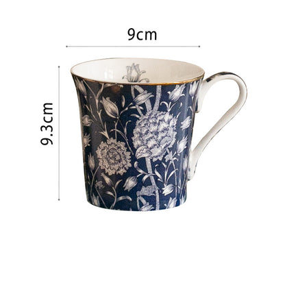 French Foreign Style Floral Bone Mug