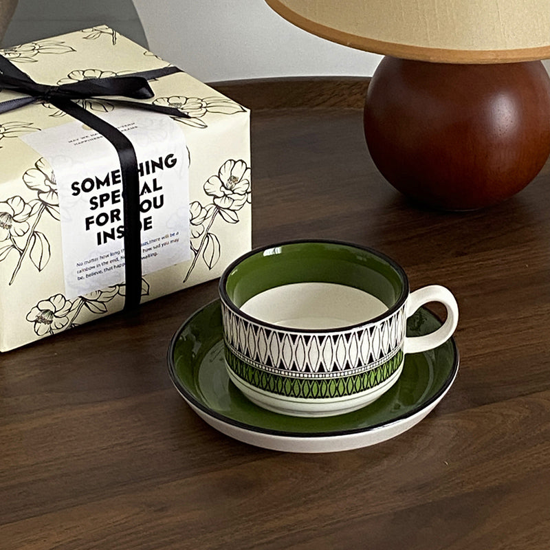 Retro Green Ceramic Cup