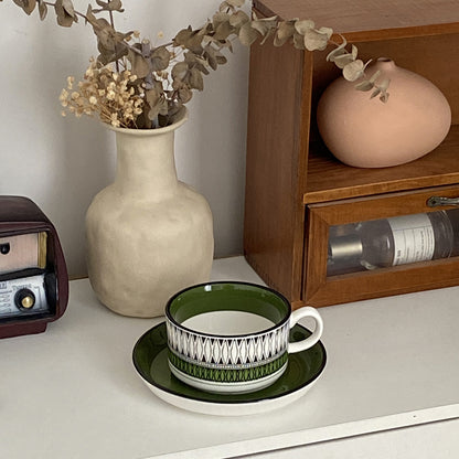 Retro Green Ceramic Cup