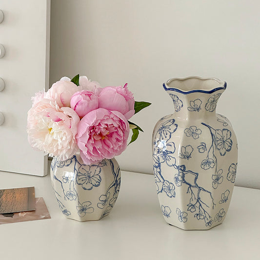 Vintage Print Ceramic Vase