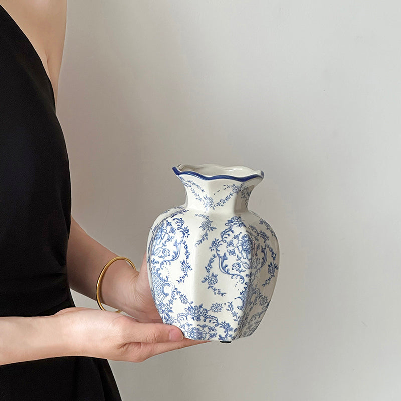 Vintage Print Ceramic Vase