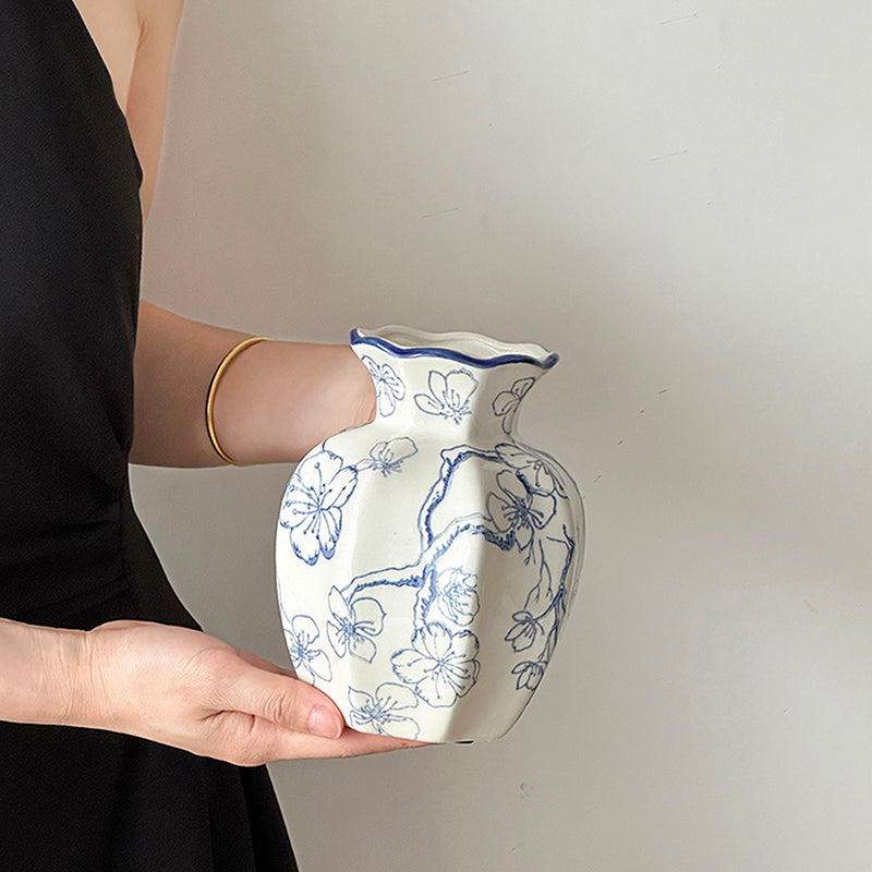 Vintage Print Ceramic Vase